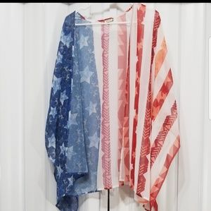 American Flag Shawl / Cover Up